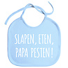 Goldengifts Slabbetjes - slabber - slab - baby - Slapen, eten, papa pesten! - papa - koordjes - stuks 1 - baby blauw Goldengifts Slabbetjes - slabber - slab - baby - Slapen, eten, papa pesten! - papa - koordjes - stuks 1 - baby blauw