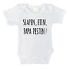 Goldengifts Romper - Slapen, eten, papa pesten! - korte mouwen - wit Goldengifts Romper - Slapen, eten, papa pesten! - korte mouwen - wit