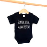 Goldengifts Romper - Slapen, eten, mama pesten! - korte mouwen - zwart Goldengifts Romper - Slapen, eten, mama pesten! - korte mouwen - zwart