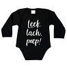 Goldengifts Romper - Leef, lach, poep! - lange mouwen - zwart Goldengifts Romper - Leef, lach, poep! - lange mouwen - zwart