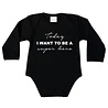 Goldengifts Romper - Today i want to be a super hero - lange mouwen - zwart Goldengifts Romper - Today i want to be a super hero - lange mouwen - zwart