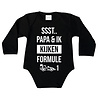 Goldengifts Romper - Ssst.. papa & ik kijken formule 1 - lange mouwen - zwart Goldengifts Romper - Ssst.. papa & ik kijken formule 1 - lange mouwen - zwart
