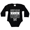 Goldengifts Romper - Groot geluk zit in een klein rompertje - lange mouwen - zwart Goldengifts Romper - Groot geluk zit in een klein rompertje - lange mouwen - zwart