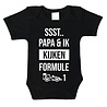 Goldengifts Romper - Ssst.. papa & ik kijken formule 1 - korte mouwen - zwart Goldengifts Romper - Ssst.. papa & ik kijken formule 1 - korte mouwen - zwart