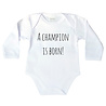 Goldengifts Romper - A champion is born! - lange mouwen - wit Goldengifts Romper - A champion is born! - lange mouwen - wit