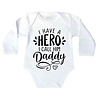 Goldengifts Romper - I have a hero i call him daddy - lange mouwen - wit Goldengifts Romper - I have a hero i call him daddy - lange mouwen - wit