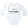 Goldengifts Romper - Today i want to be a super hero - lange mouwen - wit Goldengifts Romper - Today i want to be a super hero - lange mouwen - wit