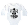 Goldengifts Romper - Welcome to the world little one! - lange mouwen - wit Goldengifts Romper - Welcome to the world little one! - lange mouwen - wit