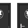 Goldengifts WC/toilet stickers - Ladies & gents - Wit of Zwart Goldengifts WC/toilet stickers - Ladies & gents - Wit of Zwart