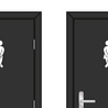 Goldengifts Wc / toilet stickers - hoognodige dame & heer - wit of zwart Goldengifts Wc / toilet stickers - hoognodige dame & heer - wit of zwart