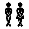 Goldengifts Wc / toilet stickers - hoognodige dame & heer - wit of zwart Goldengifts Wc / toilet stickers - hoognodige dame & heer - wit of zwart