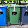Goldengifts Kliko sticker - 1 stuk - Olifant + huisnummer - 25 x 17,5 cm - wit of zwart Goldengifts Kliko sticker - 1 stuk - Olifant + huisnummer - 25 x 17,5 cm - wit of zwart