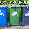 Goldengifts Kliko sticker - 1 stuk - Olifant + huisnummer - 25 x 17,5 cm - wit of zwart Goldengifts Kliko sticker - 1 stuk - Olifant + huisnummer - 25 x 17,5 cm - wit of zwart