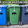 Goldengifts Kliko sticker - 1 stuk - Neushoorn + huisnummer - 25 x 12 cm - wit of zwart Goldengifts Kliko sticker - 1 stuk - Neushoorn + huisnummer - 25 x 12 cm - wit of zwart