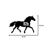 Goldengifts Kliko sticker - 1 stuk - Paard + huisnummer - 25 x 16,5 cm - wit of zwart Goldengifts Kliko sticker - 1 stuk - Paard + huisnummer - 25 x 16,5 cm - wit of zwart