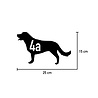 Goldengifts Kliko sticker - 1 stuk - Labrador + huisnummer - 25 x 15 cm - wit of zwart Goldengifts Kliko sticker - 1 stuk - Labrador + huisnummer - 25 x 15 cm - wit of zwart