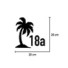 Goldengifts Kliko sticker - 1 stuk - Palmboom + huisnummer - 20 x 20 cm - wit of zwart Goldengifts Kliko sticker - 1 stuk - Palmboom + huisnummer - 20 x 20 cm - wit of zwart