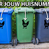 Goldengifts Kliko sticker - 1 stuk - Kip + huisnummer - 20 x 25 cm - wit of zwart Goldengifts Kliko sticker - 1 stuk - Kip + huisnummer - 20 x 25 cm - wit of zwart