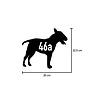 Goldengifts Kliko sticker - 1 stuk - Bull terriër + huisnummer - 20 x 22,5 cm - wit of zwart Goldengifts Kliko sticker - 1 stuk - Bull terriër + huisnummer - 20 x 22,5 cm - wit of zwart