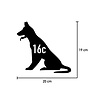 Goldengifts Kliko sticker - 1 stuk - Mechelse herder + huisnummer - 20 x 19 cm - wit of zwart Goldengifts Kliko sticker - 1 stuk - Mechelse herder + huisnummer - 20 x 19 cm - wit of zwart