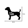 Goldengifts Kliko sticker - 1 stuk - Jack Russel + huisnummer - 20 x 16,5 cm - wit of zwart Goldengifts Kliko sticker - 1 stuk - Jack Russel + huisnummer - 20 x 16,5 cm - wit of zwart