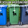 Goldengifts Kliko sticker - 1 stuk - Jack Russel 2 + huisnummer - 15,5 x 20 cm - wit of zwart Goldengifts Kliko sticker - 1 stuk - Jack Russel 2 + huisnummer - 15,5 x 20 cm - wit of zwart