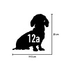Goldengifts Kliko sticker - 1 stuk - Teckel zittend + huisnummer - 19,5 x 20 cm - wit of zwart Goldengifts Kliko sticker - 1 stuk - Teckel zittend + huisnummer - 19,5 x 20 cm - wit of zwart