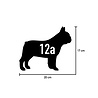 Goldengifts Kliko sticker - 1 stuk - Franse Bulldog + huisnummer - 20 x 17 cm - wit of zwart Goldengifts Kliko sticker - 1 stuk - Franse Bulldog + huisnummer - 20 x 17 cm - wit of zwart