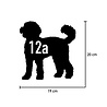 Goldengifts Kliko sticker - 1 stuk - Labradoodle + huisnummer - 19 x 20 cm - wit of zwart Goldengifts Kliko sticker - 1 stuk - Labradoodle + huisnummer - 19 x 20 cm - wit of zwart
