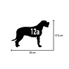 Goldengifts Kliko sticker - 1 stuk - Ierse Wolfshond + huisnummer - 25 x 17,5 cm - wit of zwart Goldengifts Kliko sticker - 1 stuk - Ierse Wolfshond + huisnummer - 25 x 17,5 cm - wit of zwart