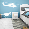 Goldengifts Muursticker - kinderkamer/babykamer - Helicopter + Tyrannosaurus rex - 1 stuk - diverse formaten - wit of zwart Goldengifts Muursticker - kinderkamer/babykamer - Helicopter + Tyrannosaurus rex - 1 stuk - diverse formaten - wit of zwart