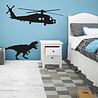 Goldengifts Muursticker - kinderkamer/babykamer - Helicopter + Tyrannosaurus rex - 1 stuk - diverse formaten - wit of zwart Goldengifts Muursticker - kinderkamer/babykamer - Helicopter + Tyrannosaurus rex - 1 stuk - diverse formaten - wit of zwart