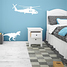 Goldengifts Muursticker - kinderkamer/babykamer - Helicopter + Tyrannosaurus rex - 1 stuk - diverse formaten - wit of zwart Goldengifts Muursticker - kinderkamer/babykamer - Helicopter + Tyrannosaurus rex - 1 stuk - diverse formaten - wit of zwart