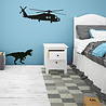 Goldengifts Muursticker - kinderkamer/babykamer - Helicopter + Tyrannosaurus rex - 1 stuk - diverse formaten - wit of zwart Goldengifts Muursticker - kinderkamer/babykamer - Helicopter + Tyrannosaurus rex - 1 stuk - diverse formaten - wit of zwart