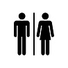 Goldengifts WC/toilet sticker - Dame & heer - Wit of Zwart - diverse formaten Goldengifts WC/toilet sticker - Dame & heer - Wit of Zwart - diverse formaten