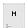 Goldengifts WC/toilet sticker - Dame & heer - Wit of Zwart - diverse formaten Goldengifts WC/toilet sticker - Dame & heer - Wit of Zwart - diverse formaten
