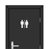 Goldengifts WC/toilet sticker - Dame & heer - Wit of Zwart - diverse formaten Goldengifts WC/toilet sticker - Dame & heer - Wit of Zwart - diverse formaten