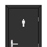 Goldengifts WC/toilet sticker - Heren toilet - Wit of Zwart - diverse formaten Goldengifts WC/toilet sticker - Heren toilet - Wit of Zwart - diverse formaten