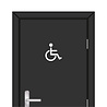 Goldengifts WC/toilet sticker - Invaliden toilet - wit of zwart - diverse formaten Goldengifts WC/toilet sticker - Invaliden toilet - wit of zwart - diverse formaten