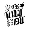 Goldengifts Keuken muursticker - You're what you eat - 1 stuk - wit of zwart - diverse formaten beschikbaar Goldengifts Keuken muursticker - You're what you eat - 1 stuk - wit of zwart - diverse formaten beschikbaar