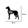 Goldengifts Kliko sticker - 1 stuk - Duitse dog / Deense dog + huisnummer - 20 x 19 cm - wit of zwart Goldengifts Kliko sticker - 1 stuk - Duitse dog / Deense dog + huisnummer - 20 x 19 cm - wit of zwart