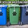 Goldengifts Kliko sticker - 1 stuk - Hondenpoot + huisnummer - 19 x 20 cm - wit of zwart Goldengifts Kliko sticker - 1 stuk - Hondenpoot + huisnummer - 19 x 20 cm - wit of zwart