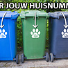 Goldengifts Kliko sticker - 1 stuk - Hondenpoot + huisnummer - 19 x 20 cm - wit of zwart Goldengifts Kliko sticker - 1 stuk - Hondenpoot + huisnummer - 19 x 20 cm - wit of zwart