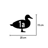 Goldengifts Kliko sticker - 1 stuk - Eend + huisnummer - 20 x 15 cm - wit of zwart Goldengifts Kliko sticker - 1 stuk - Eend + huisnummer - 20 x 15 cm - wit of zwart