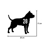 Goldengifts Kliko sticker - 1 stuk - Staffordshire Bull Terrier + huisnummer - 20 x 17 cm - wit of zwart Goldengifts Kliko sticker - 1 stuk - Staffordshire Bull Terrier + huisnummer - 20 x 17 cm - wit of zwart