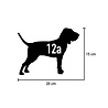 Goldengifts Kliko sticker - 1 stuk - Bracco Italiano + huisnummer - 20 x 15 cm - wit of zwart Goldengifts Kliko sticker - 1 stuk - Bracco Italiano + huisnummer - 20 x 15 cm - wit of zwart