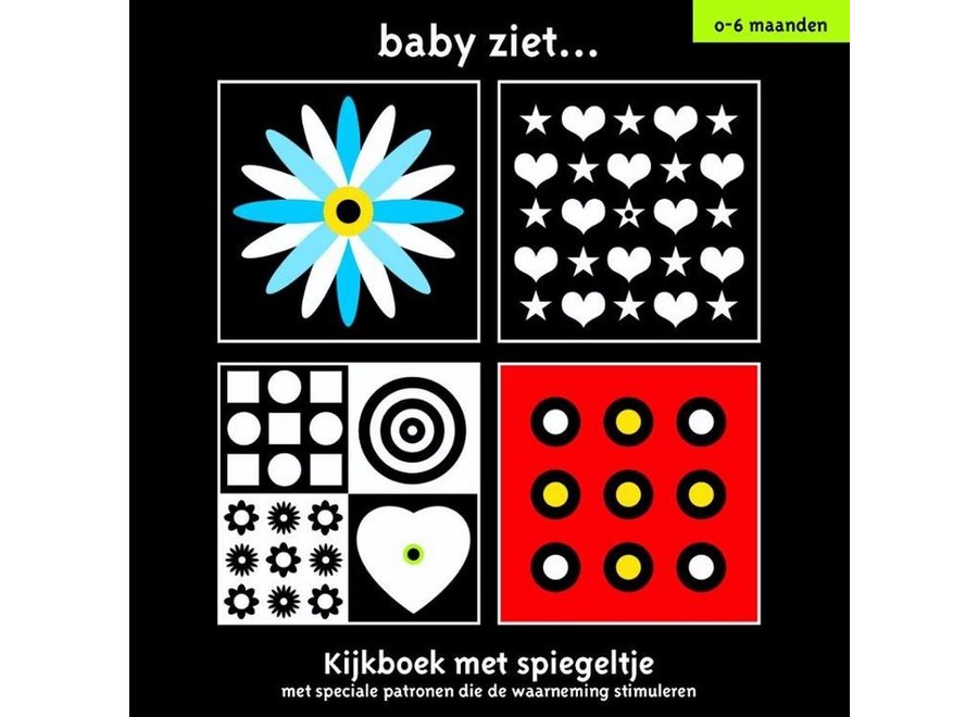 Baby ziet kijkboek met spiegel