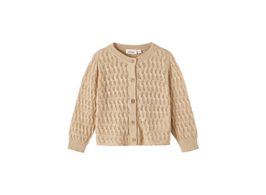 Lil' Atelier - Nina loose knit card. warm sand