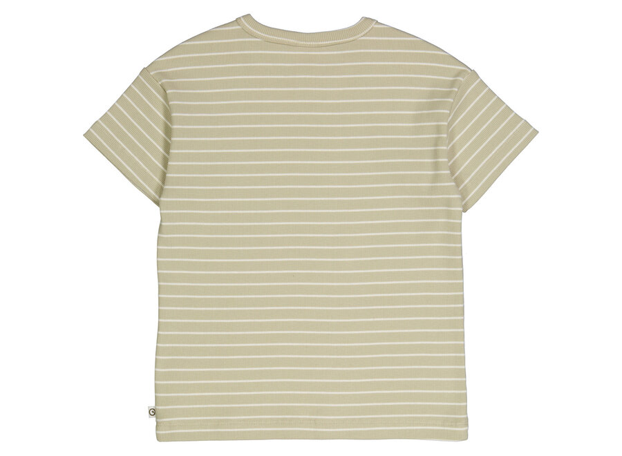 Muesli - T-shirt stripe rib dessert green