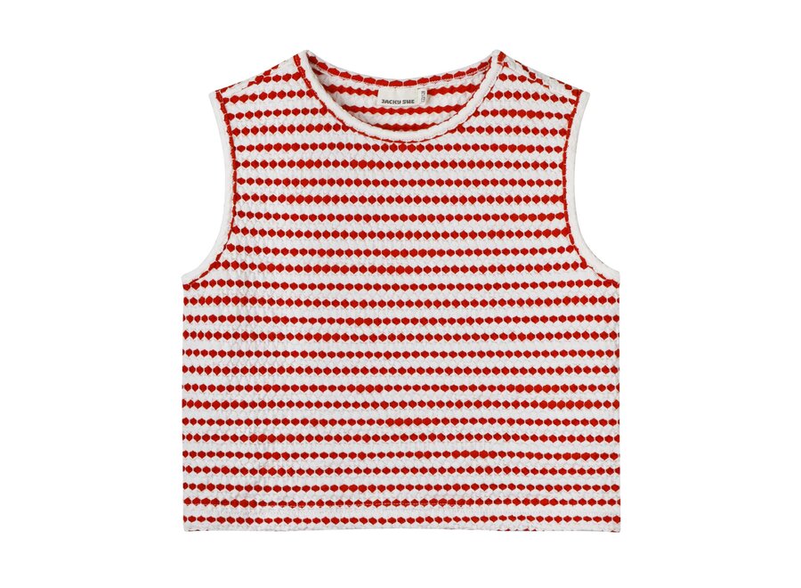 Jacky Sue - Top Jip red white textured